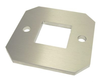 Anschraubplatte 100/100/6 mm, Bohrung: 40 x 40 mm,  V2A